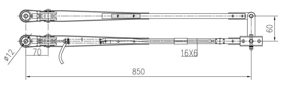 GBSG85 850mm Double Bar wiper arm