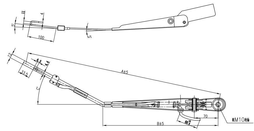 GBZX31/32/33/34 Middle-sized wiper arm